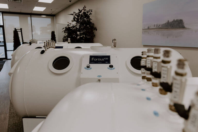 Hyperbaric Oxygen Chambers lined in a row